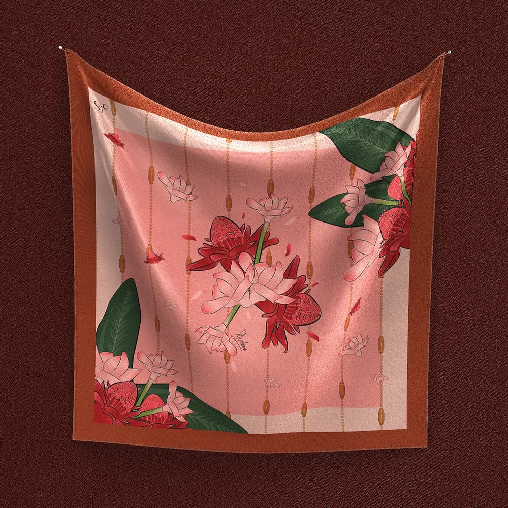 Foulard en soie PORCELAINE SLOMOON